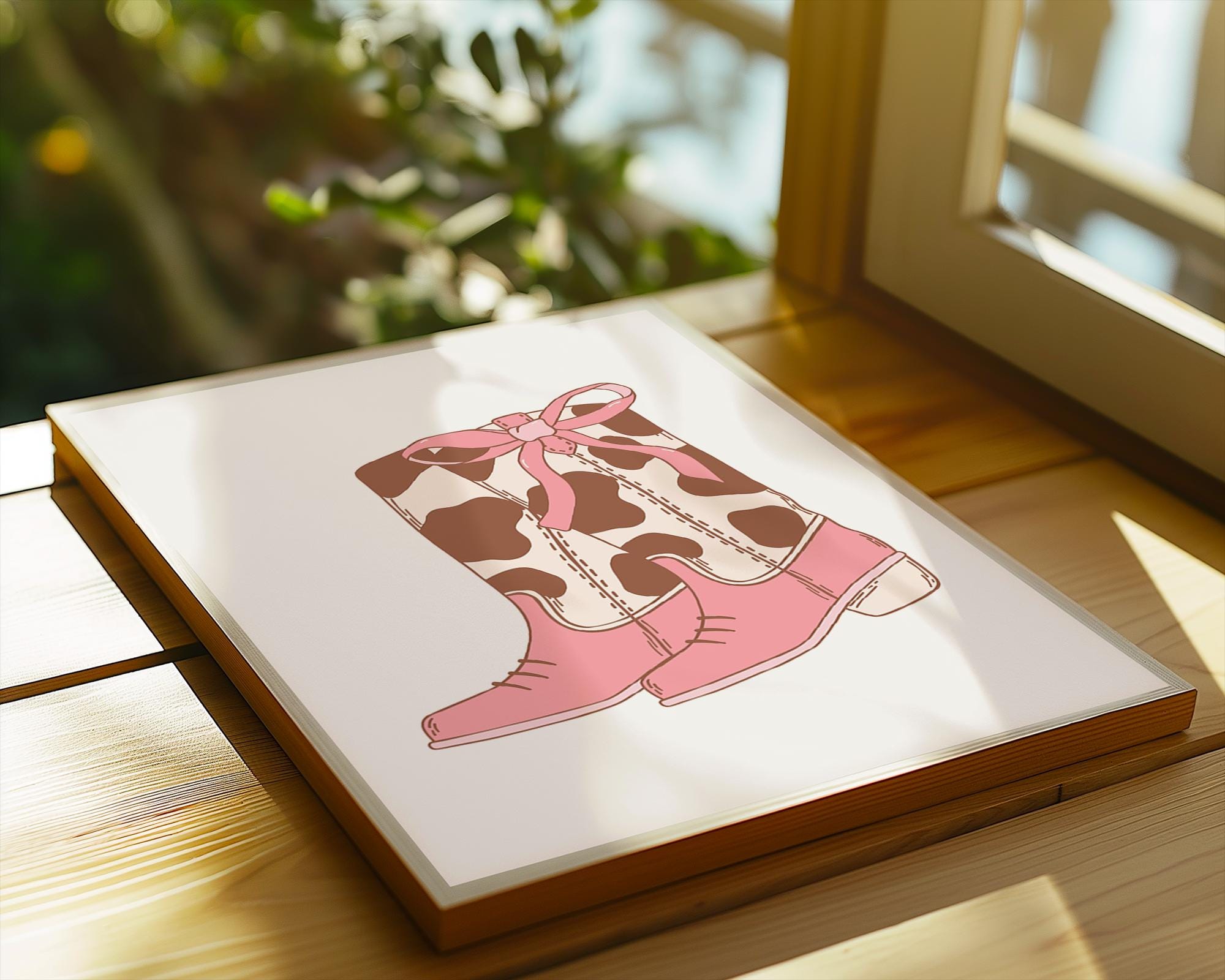 Pink Cowgirl Boots Print | Girly Western Wall Art wall art print, modern home decor, unframed artwork by Nomad & Nest