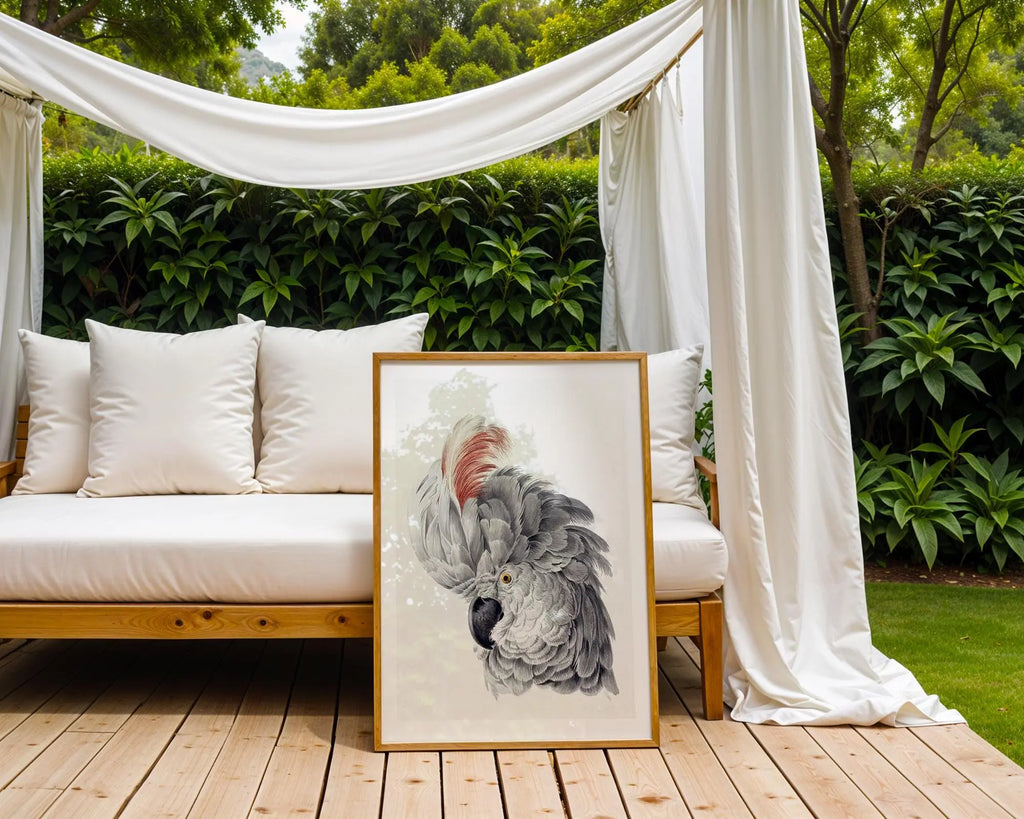 Vintage Style Cockatoo Print | Tropical Bird Wall Art wall art print, modern home decor, unframed artwork by Nomad & Nest