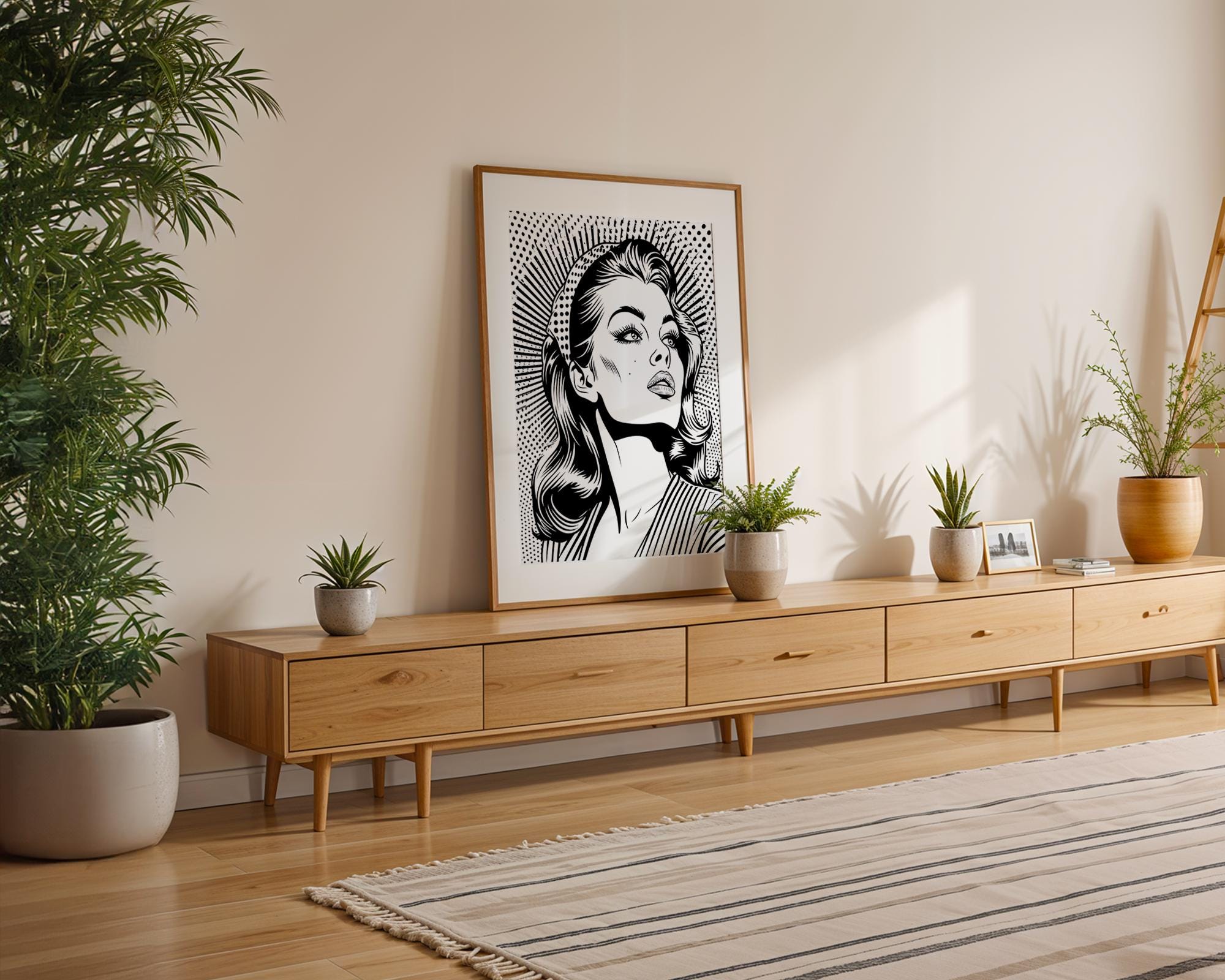 Modern Pop Art | Vintage  Woman Print | Retro Comic Book Style Poster wall art print, modern home decor, unframed artwork by Nomad & Nest