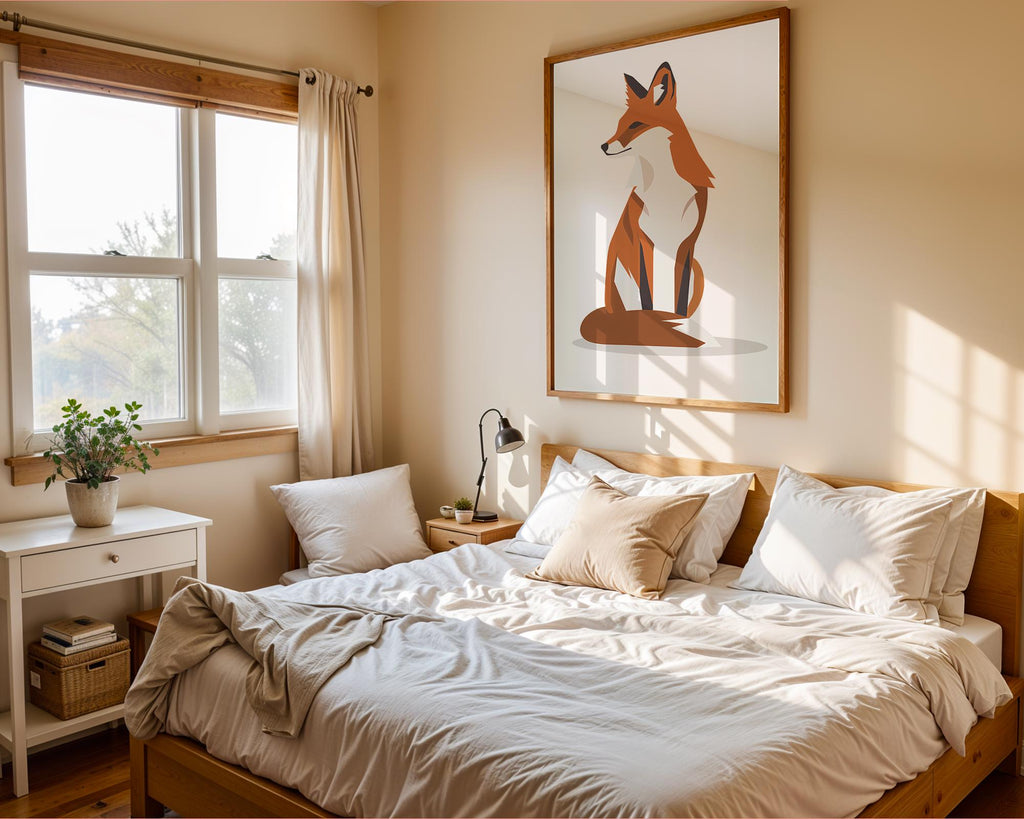 Orange Fox Art Print | Modern Woodland Nursery Decor wall art print, modern home decor, unframed artwork by Nomad & Nest