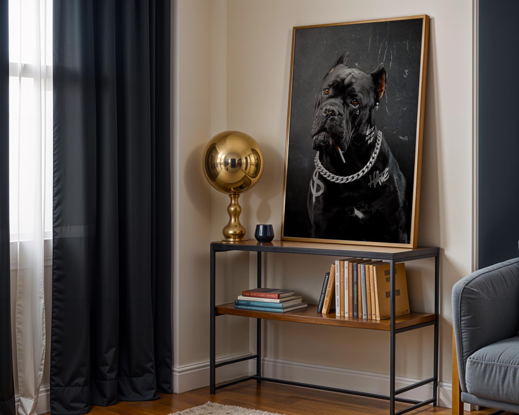 Gothic Cane Corso Art Print, Urban Dog Lover Wall Decor wall art print, modern home decor, unframed artwork by Nomad & Nest