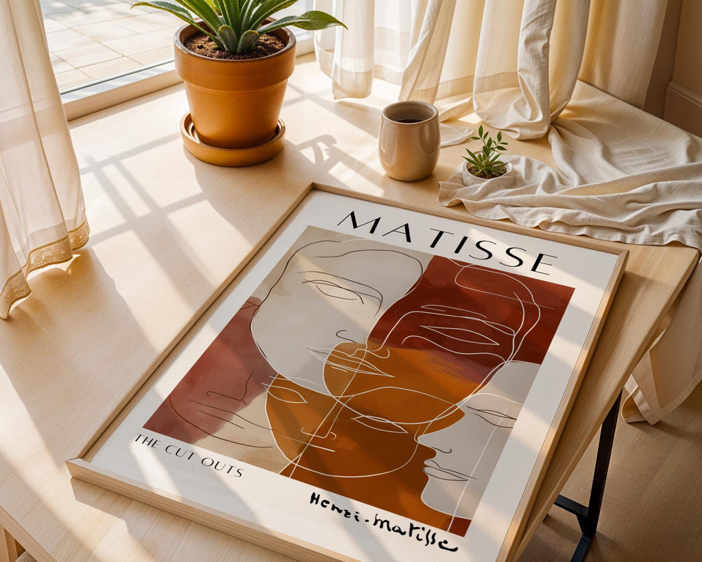 Henri Matisse Print | Inspired Abstract Face Line Art  | Modern Minimalist Portrait wall art print, modern home decor, unframed artwork by Nomad & Nest