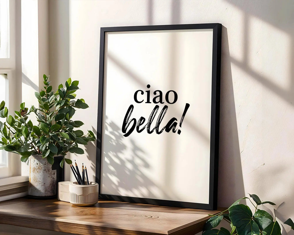 Ciao Bella Print | Minimalist Italian Wall Art wall art print, modern home decor, unframed artwork by Nomad & Nest