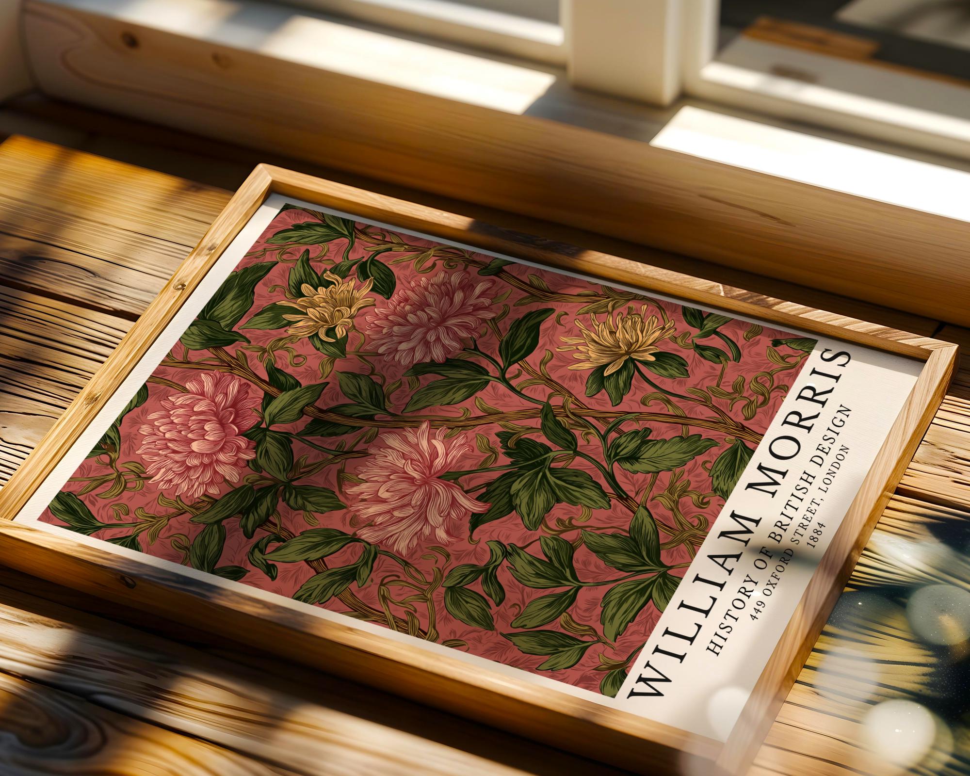William Morris Print Floral  • Dusty Rose Botanical Home Art wall art print, modern home decor, unframed artwork by Nomad & Nest