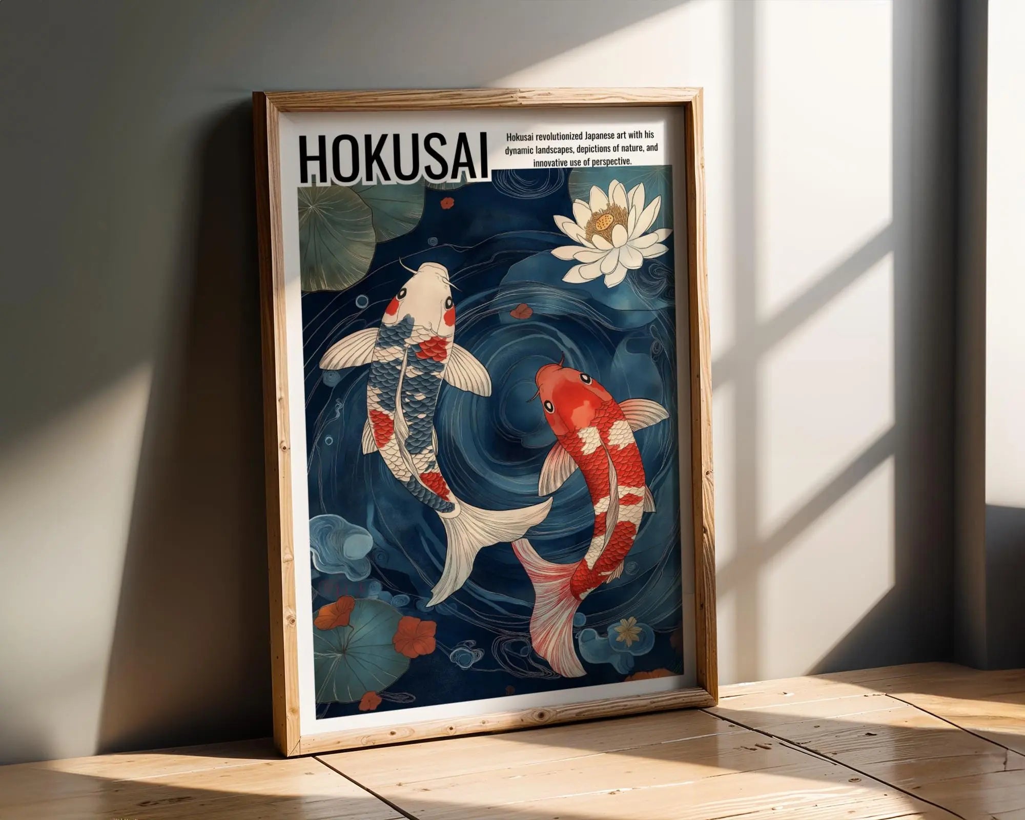 Japanese Poster | Koi Fish Art Print -  Hokusai Style Zen Decor wall art print, modern home decor, unframed artwork by Nomad & Nest