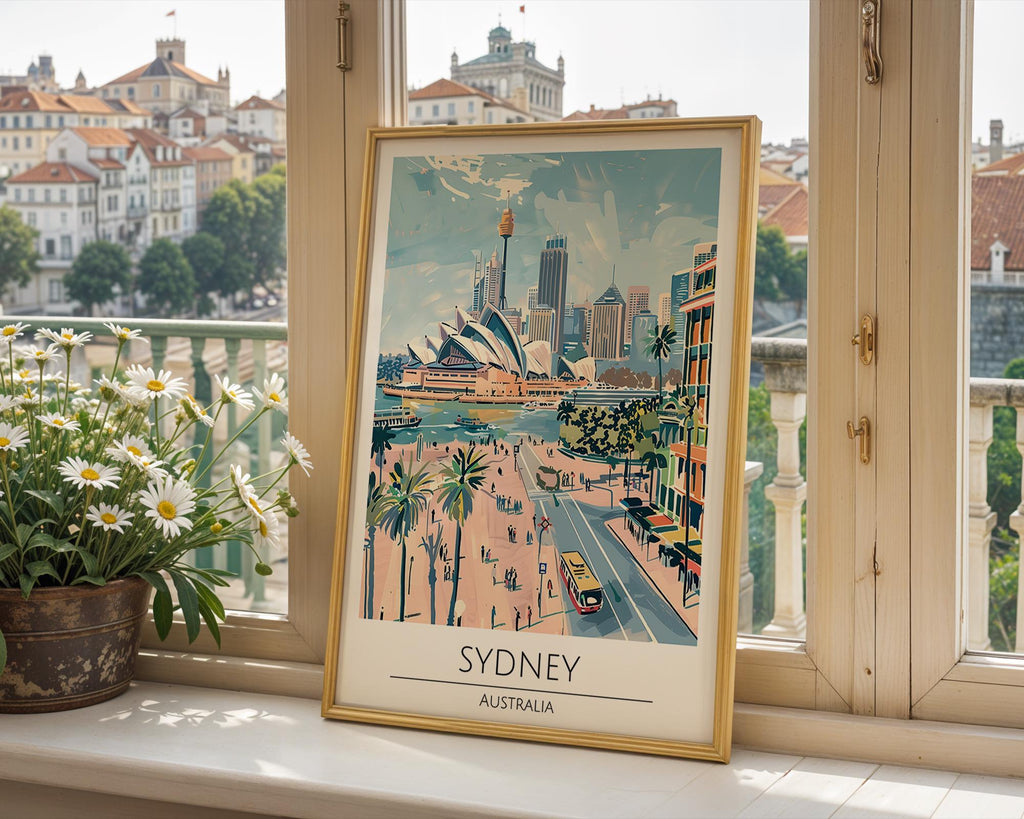 Sydney Opera House Travel Poster | Australia Coastal Art Print wall art print, modern home decor, unframed artwork by Nomad & Nest