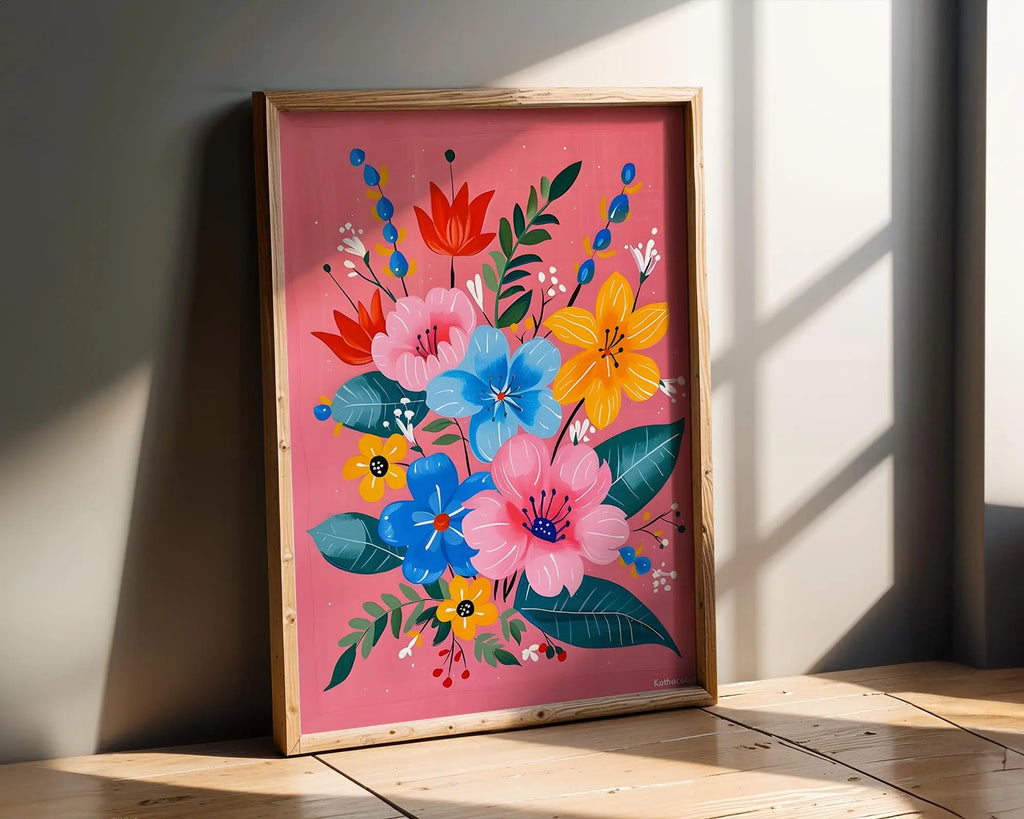 Modern Pop Art | Colorful Floral  Print | Modern Botanical Illustration wall art print, modern home decor, unframed artwork by Nomad & Nest