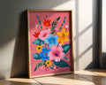Modern Pop Art | Colorful Floral  Print | Modern Botanical Illustration wall art print, modern home decor, unframed artwork by Nomad & Nest