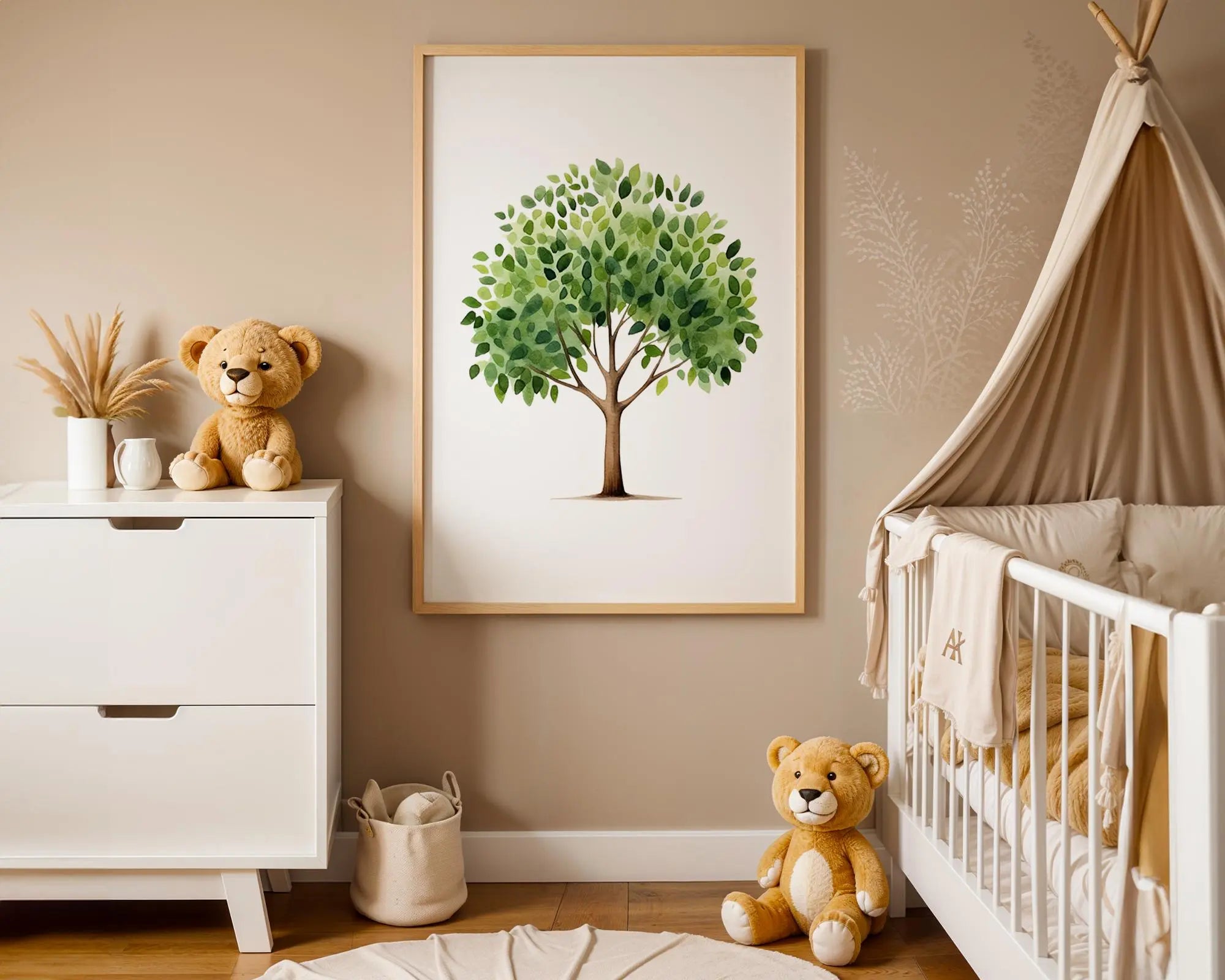 Playroom Ideas | Watercolour Tree Nursery Wall Art Woodland Nature Print wall art print, modern home decor, unframed artwork by Nomad & Nest