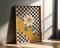 Modern Pop Art | Retro 70s Daisy Flower Print | Checkerboard Staircase  Poster wall art print, modern home decor, unframed artwork by Nomad & Nest
