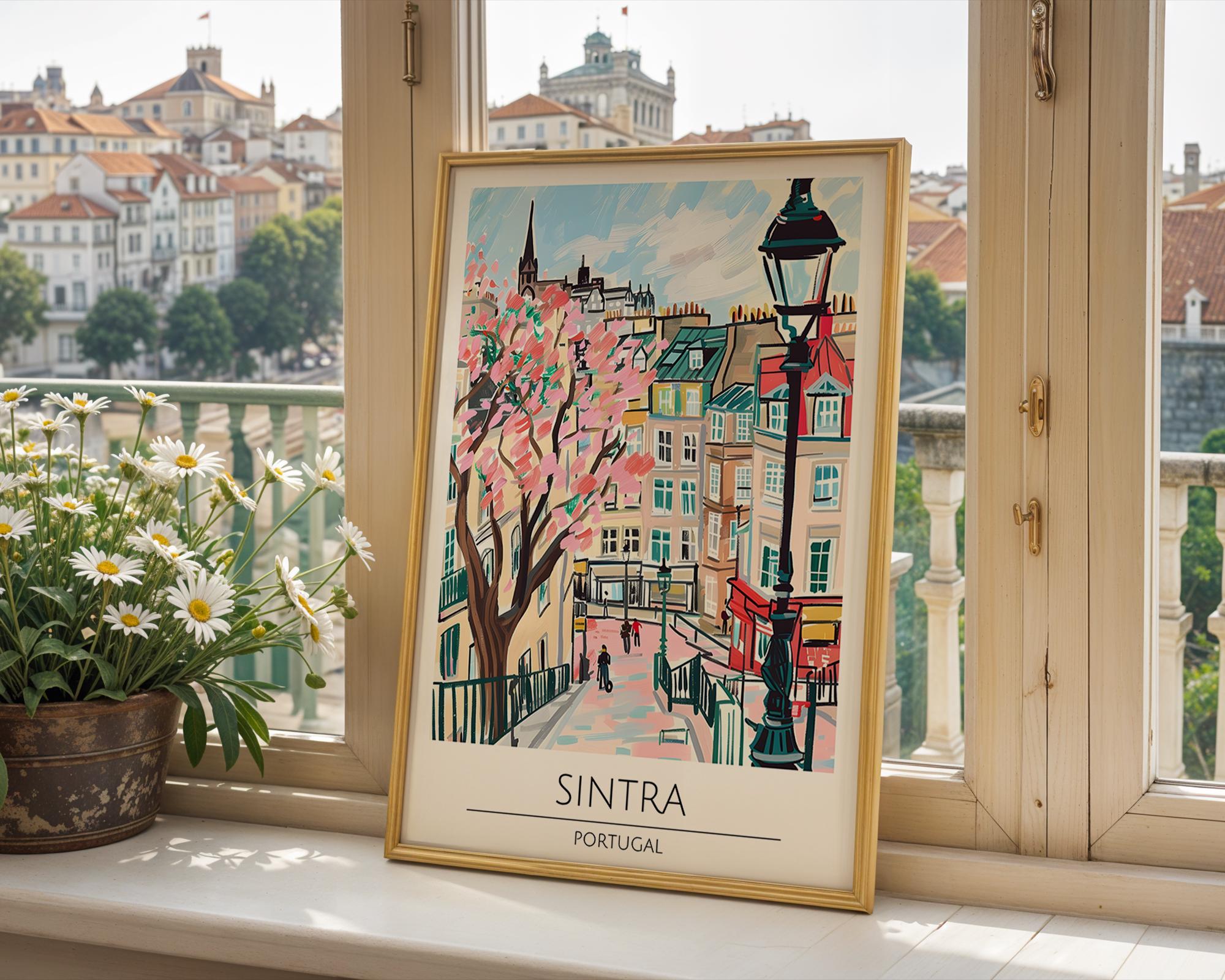 Sintra Portugal Print | Whimsical Travel Poster wall art print, modern home decor, unframed artwork by Nomad & Nest