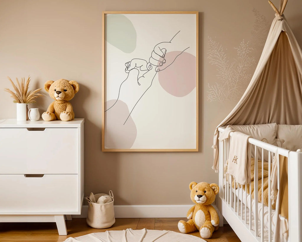 Playroom Ideas | Parent Child Line Art Print | Minimal Nursery Wall Decor wall art print, modern home decor, unframed artwork by Nomad & Nest
