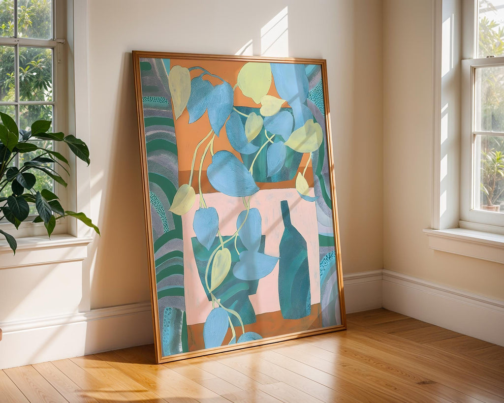 Blue Leaf Botanical Print | Modern Still Life Wall Art wall art print, modern home decor, unframed artwork by Nomad & Nest