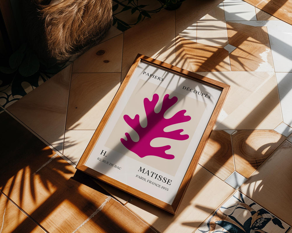 Henri Matisse Print | Coral  | Magenta Abstract Cut-Out, Minimalist Wall Art wall art print, modern home decor, unframed artwork by Nomad & Nest