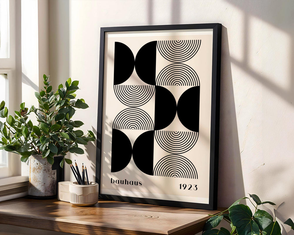 Bauhaus Poster Geometric Art Print | Minimalist Black and White wall art print, modern home decor, unframed artwork by Nomad & Nest