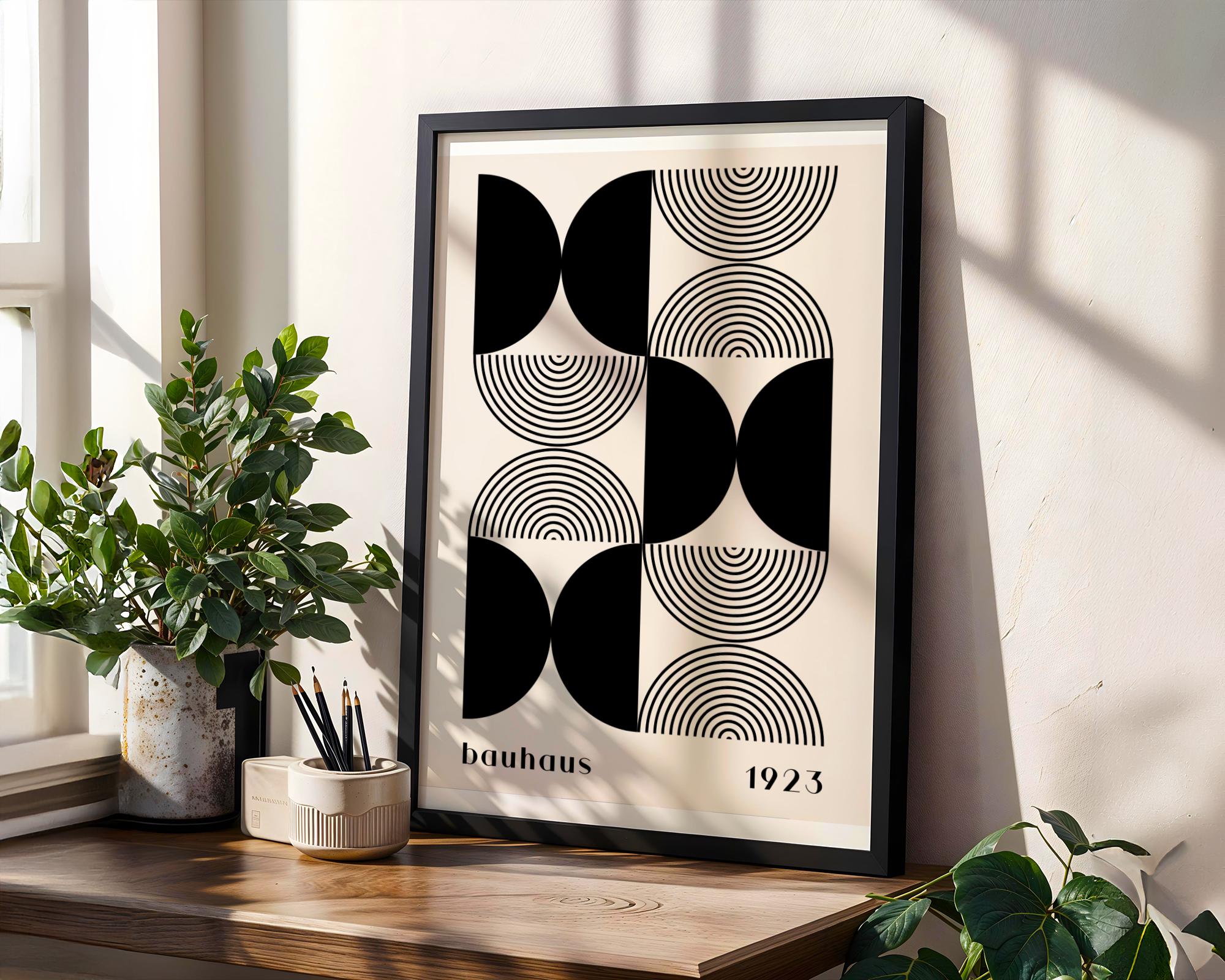 Bauhaus Poster Geometric Art Print | Minimalist Black and White wall art print, modern home decor, unframed artwork by Nomad & Nest