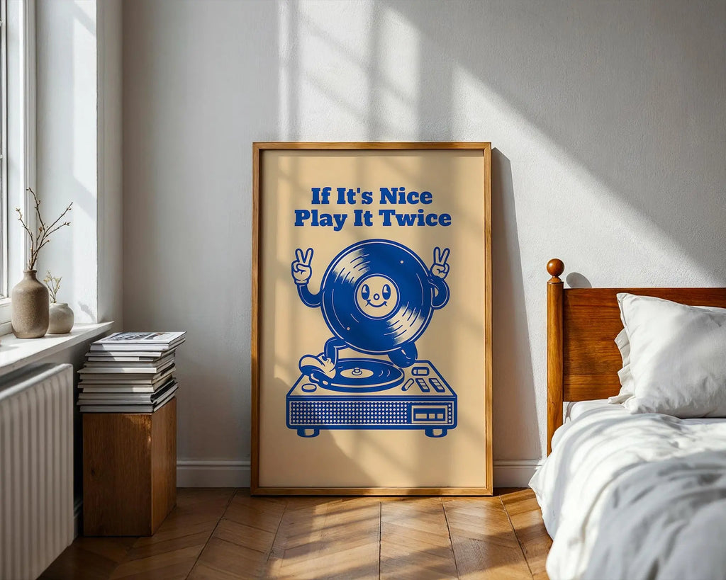 Vinyl Record Print | Retro DJ Art, Music Lover Gift wall art print, modern home decor, unframed artwork by Nomad & Nest