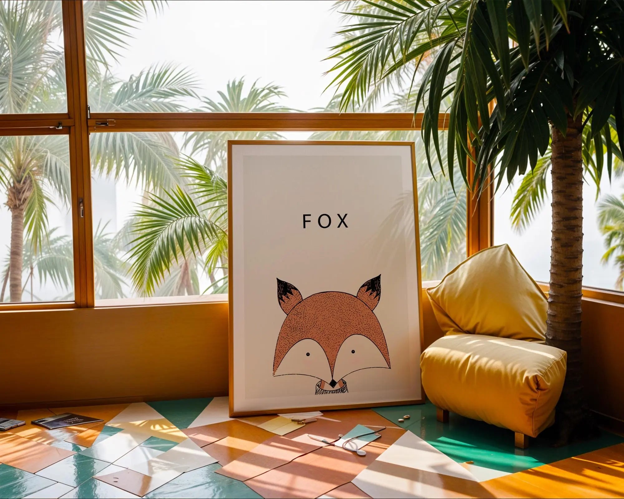 Fox Nursery Art Print | Scandinavian Minimalist Animal Poster wall art print, modern home decor, unframed artwork by Nomad & Nest