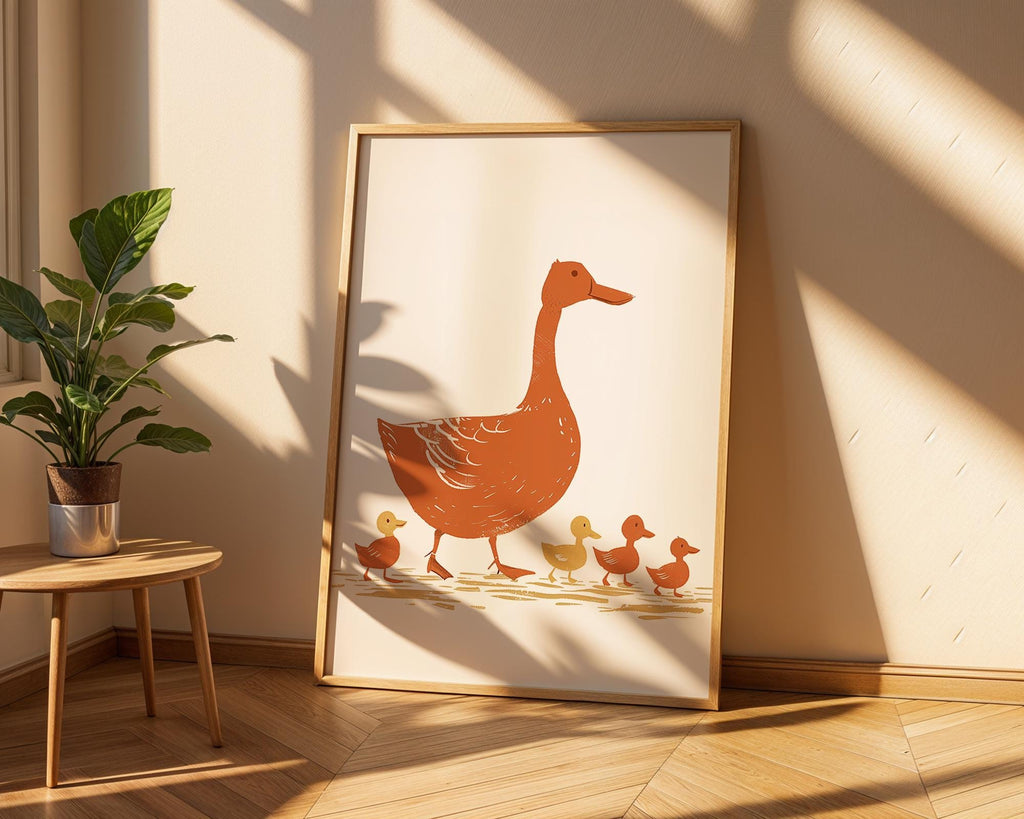 Geese Family Art Print | Rustic Nature Wall Decor wall art print, modern home decor, unframed artwork by Nomad & Nest