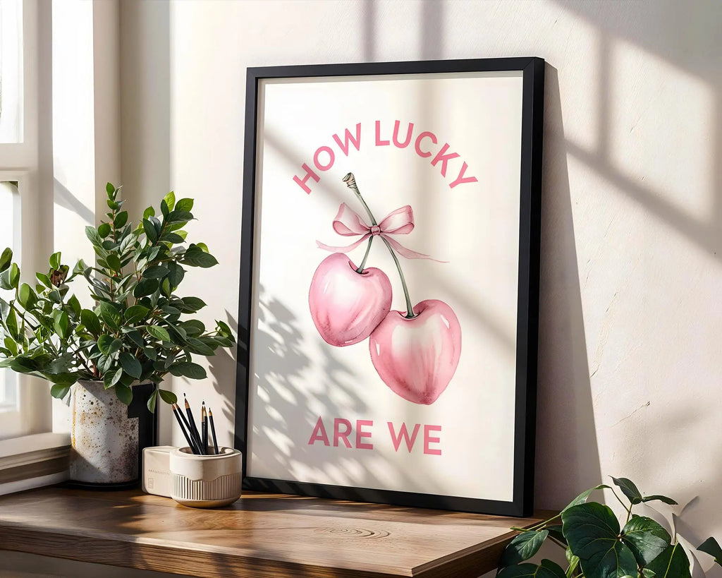 Pink Cherry Love Quote Art Print – Romantic Typography Wall Decor wall art print, modern home decor, unframed artwork by Nomad & Nest