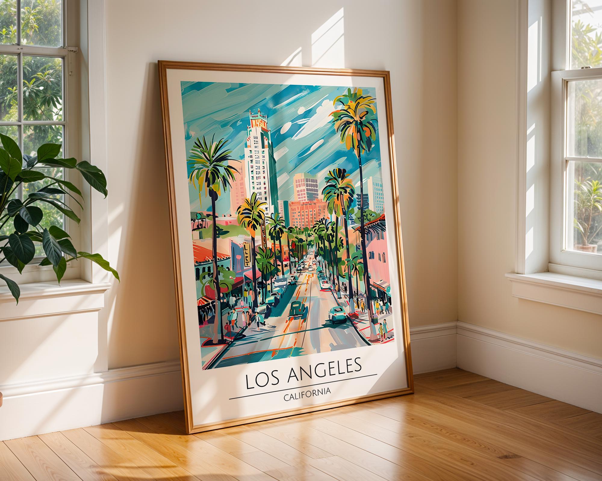 Los Angeles Art Print | Retro Palm Tree Boulevard Illustration wall art print, modern home decor, unframed artwork by Nomad & Nest