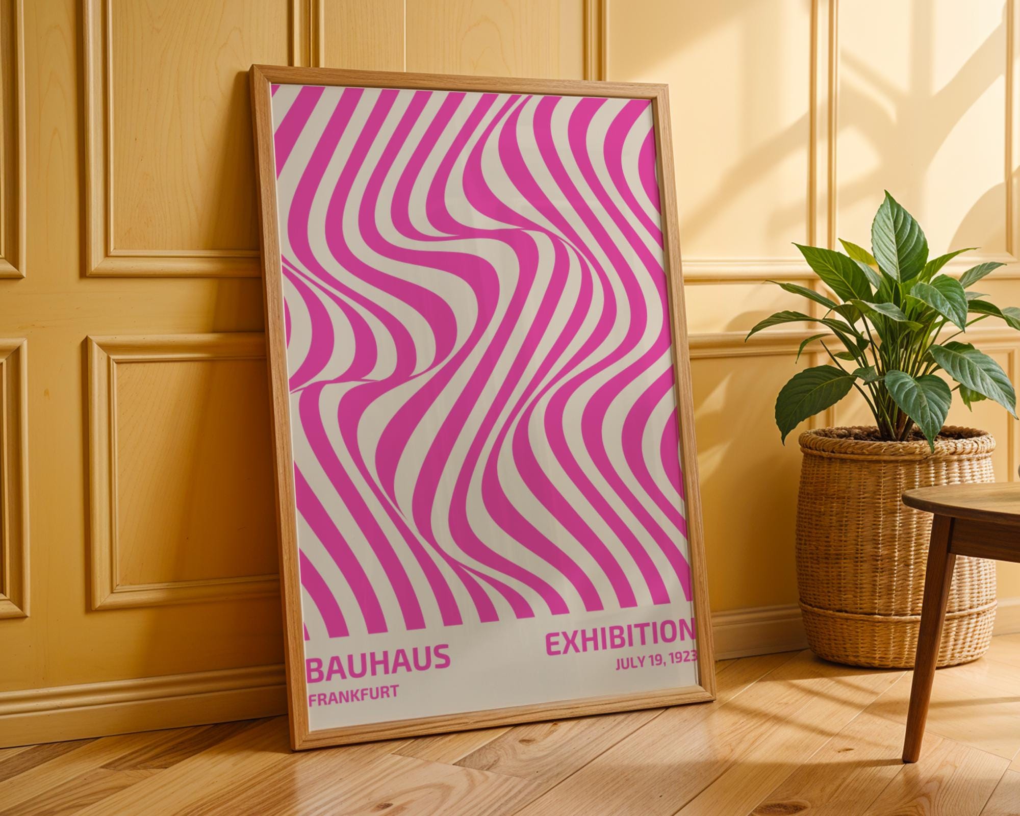 Bauhaus Poster Exhibition Art Print | Pink Geometric Abstract wall art print, modern home decor, unframed artwork by Nomad & Nest