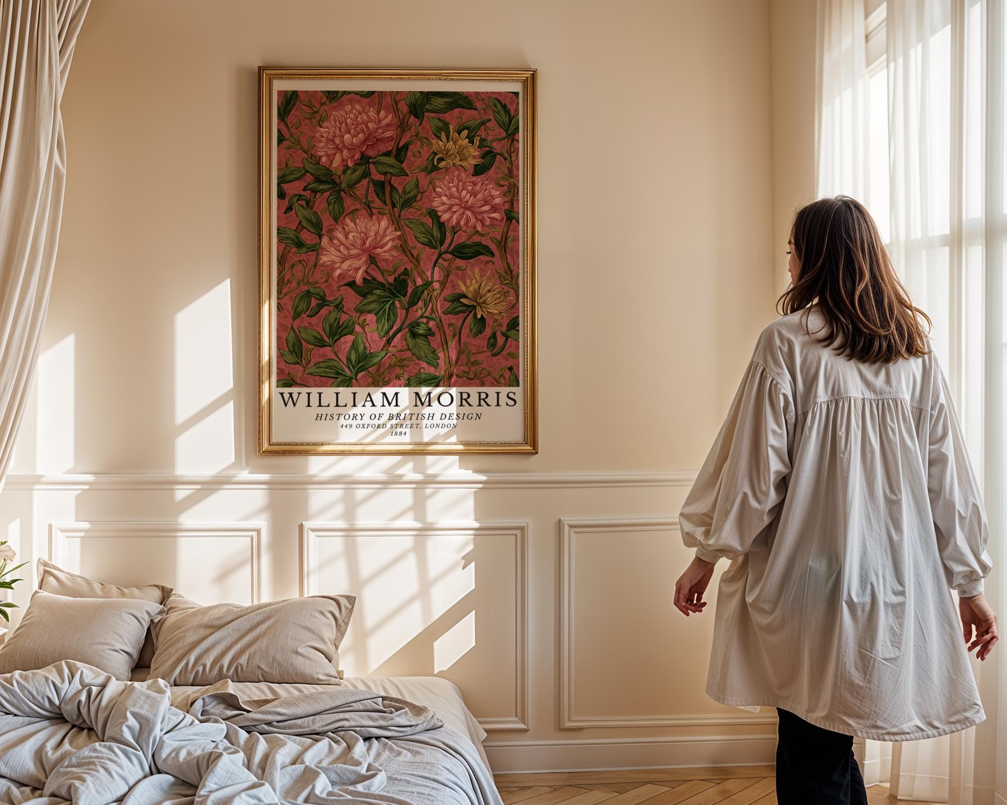 William Morris Print Floral  • Dusty Rose Botanical Home Art wall art print, modern home decor, unframed artwork by Nomad & Nest