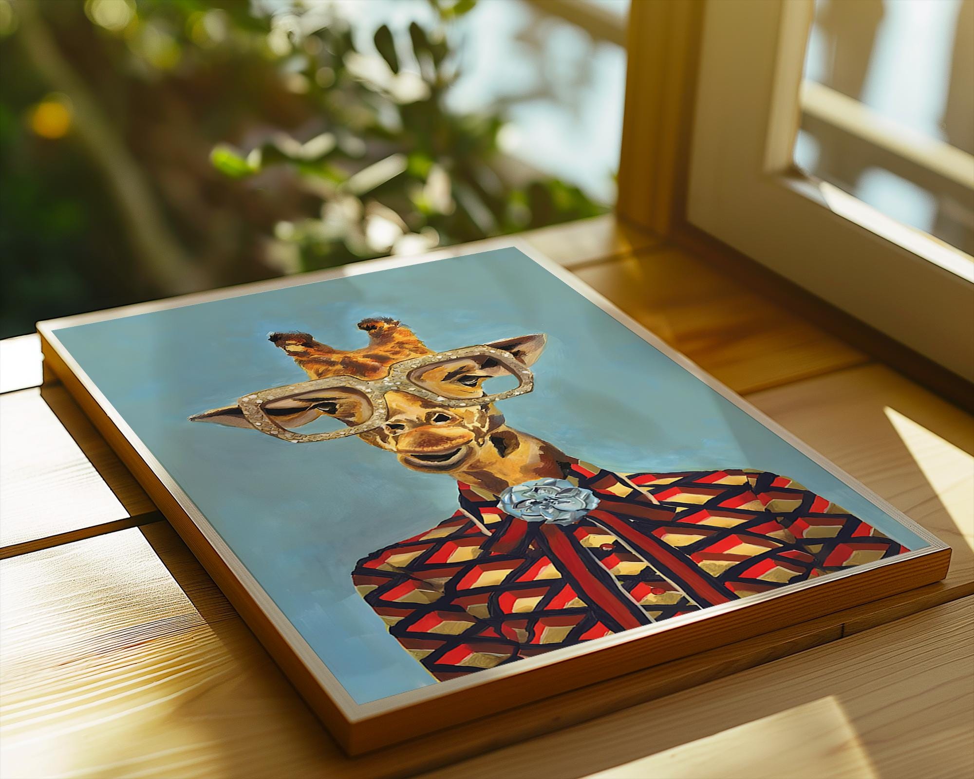 Glam Giraffe Art Print | Safari Animal Poster wall art print, modern home decor, unframed artwork by Nomad & Nest