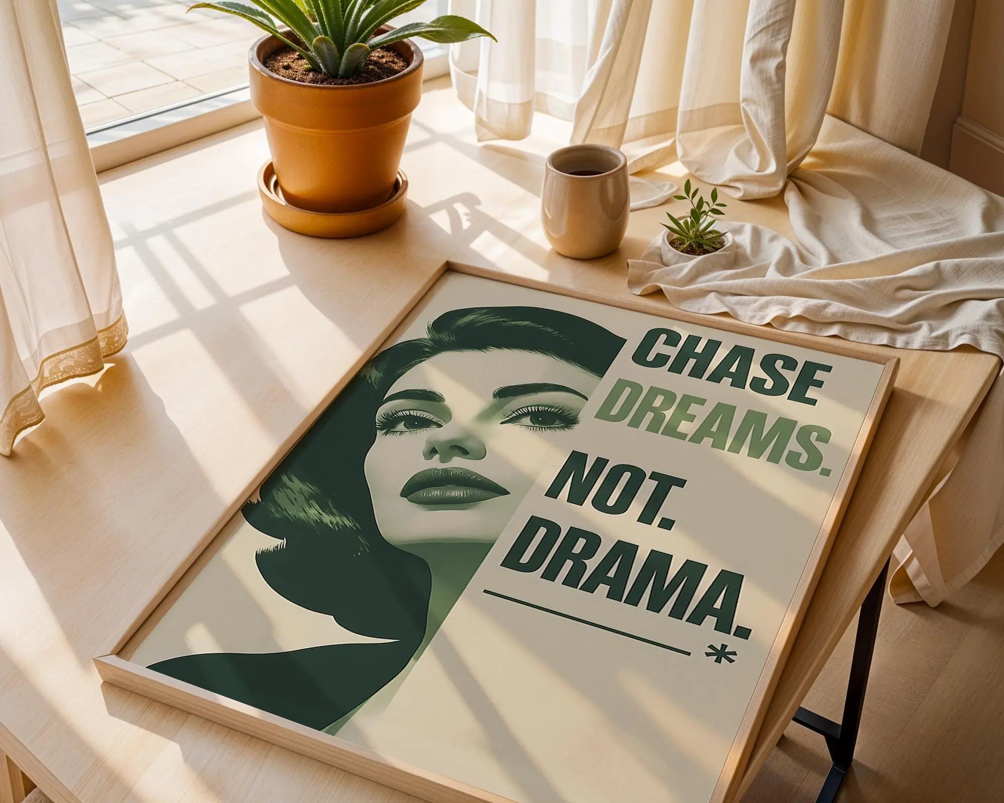 Chase Dreams Not Drama Print | Retro Glam Wall Art wall art print, modern home decor, unframed artwork by Nomad & Nest