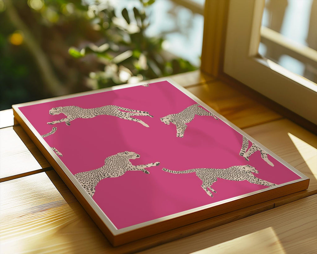 Pink Cheetah Print | Modern Animal Illustration, Safari Decor wall art print, modern home decor, unframed artwork by Nomad & Nest