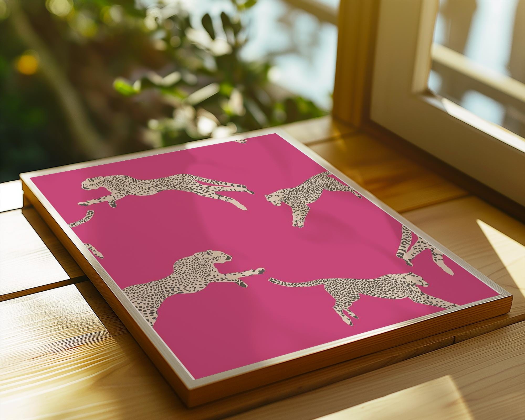Pink Cheetah Print | Modern Animal Illustration, Safari Decor wall art print, modern home decor, unframed artwork by Nomad & Nest