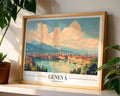 Geneva Switzerland Poster | Vintage Travel Print, Lake Geneva Alps Art wall art print, modern home decor, unframed artwork by Nomad & Nest