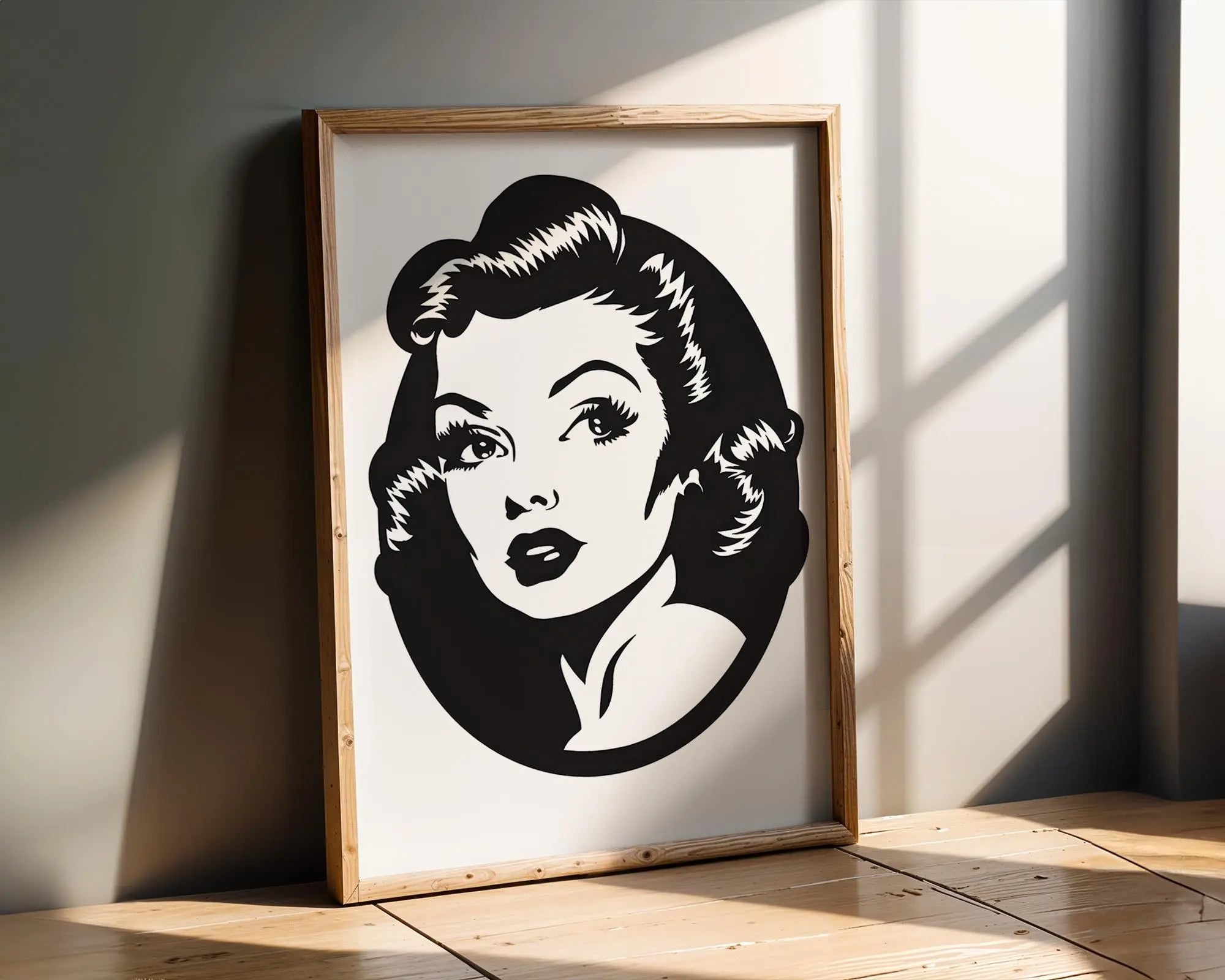 Modern Pop Art | Hollywood Glamour Print | Retro Pin-Up Girl, Mid-Century Portrait wall art print, modern home decor, unframed artwork by Nomad & Nest