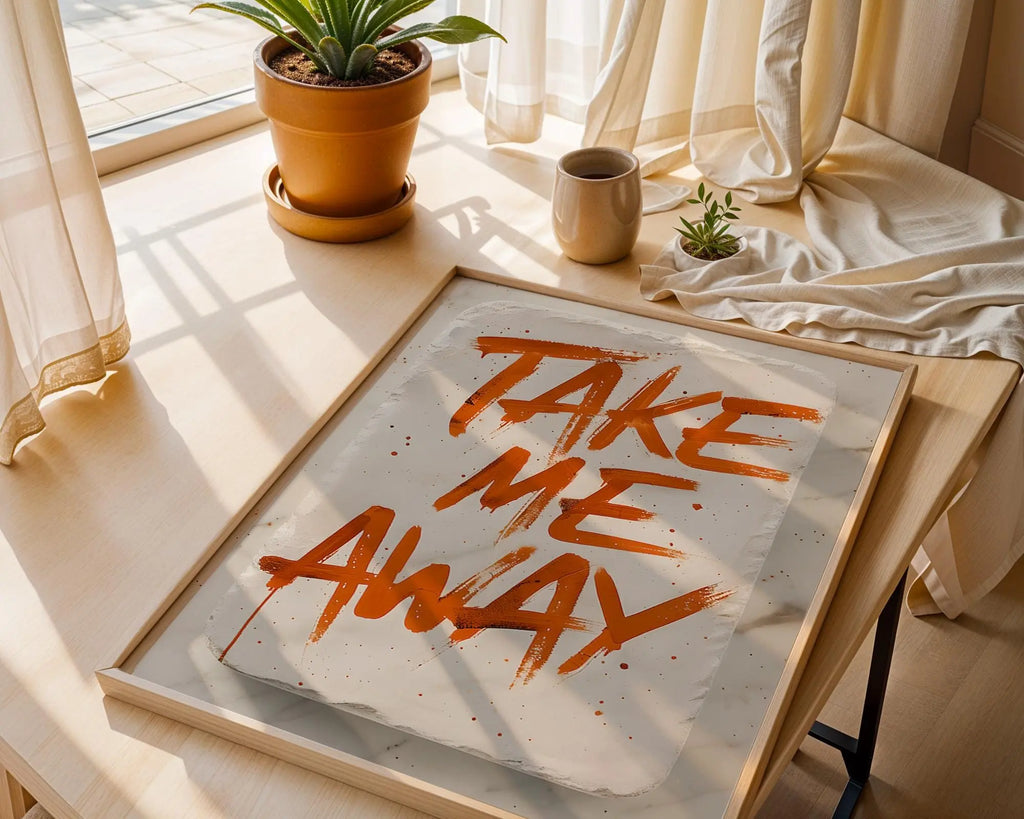 Positive Emotion | Take Me Away Wall Art | Hand Painted Typography Poster | Wanderlust Home Decor wall art print, modern home decor, unframed artwork by Nomad & Nest