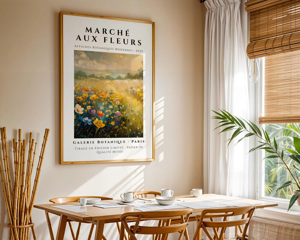 Golden Field Floral Print | French Country Cottage Wall Art wall art print, modern home decor, unframed artwork by Nomad & Nest