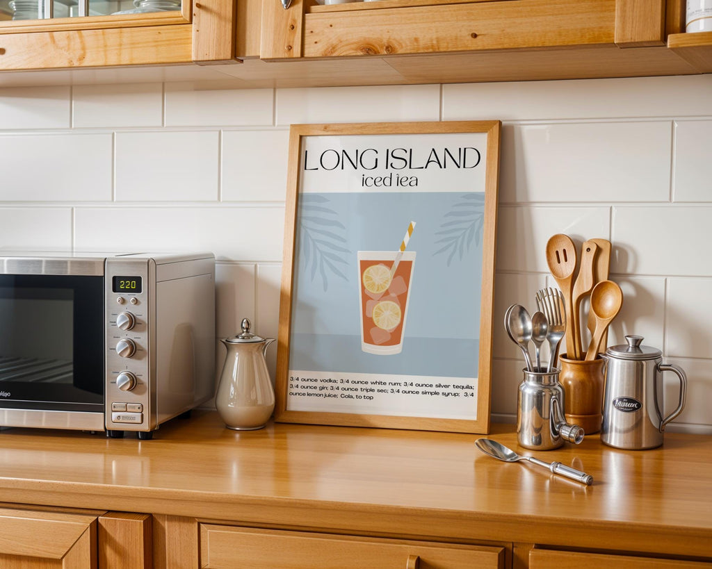 Long Island Iced Tea Recipe Print | Retro Cocktail Bar Art wall art print, modern home decor, unframed artwork by Nomad & Nest