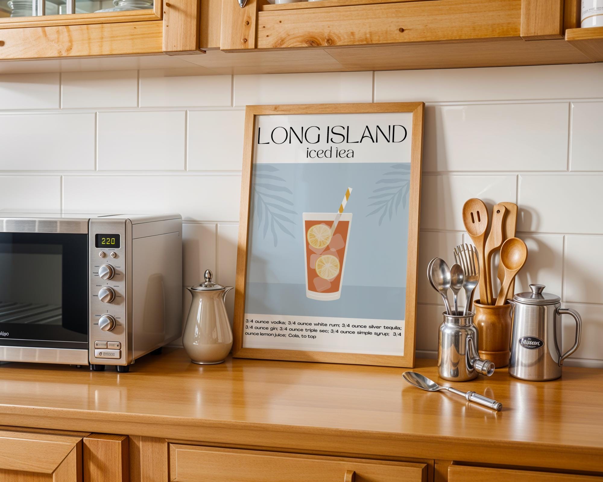 Long Island Iced Tea Recipe Print | Retro Cocktail Bar Art wall art print, modern home decor, unframed artwork by Nomad & Nest