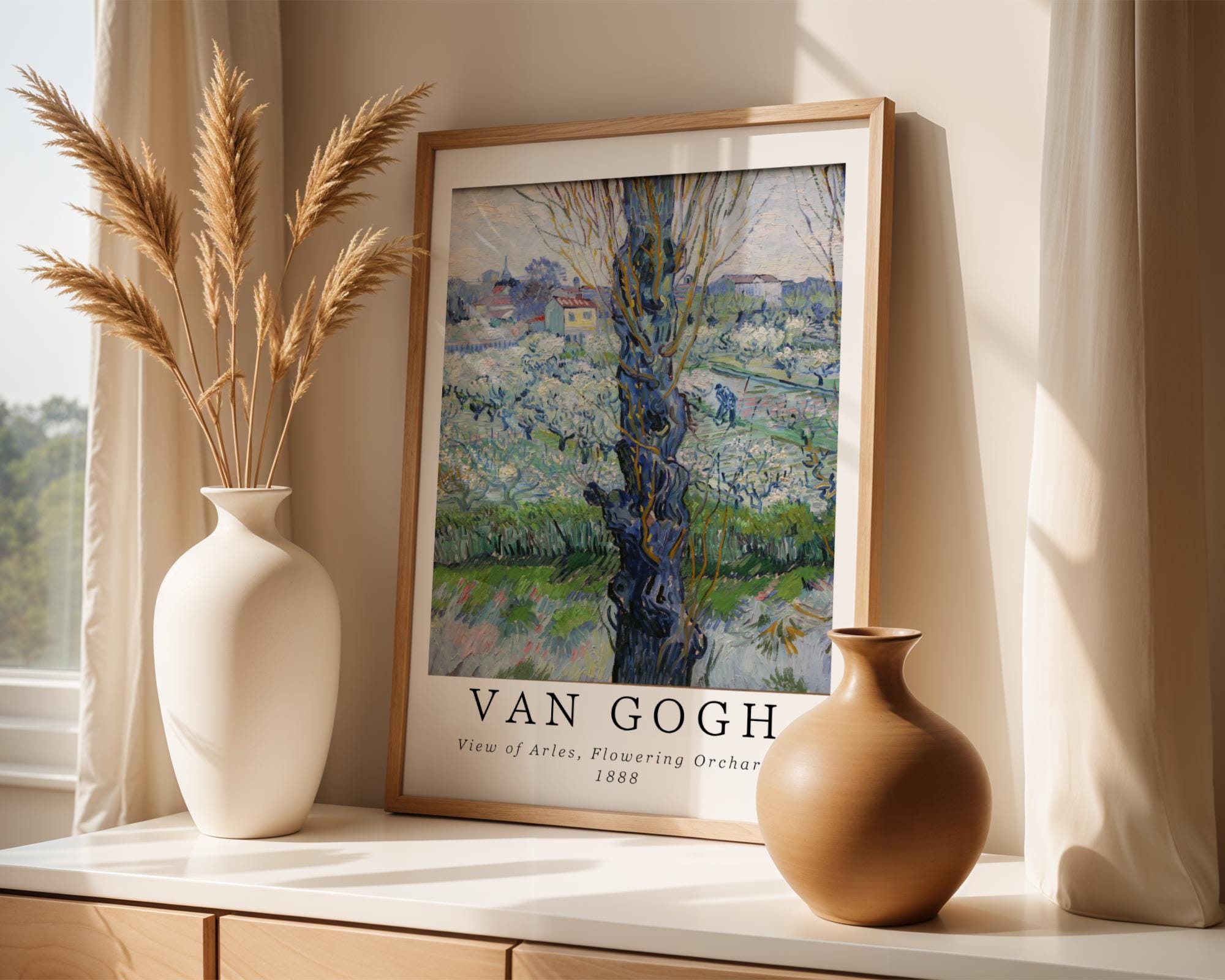 Van Gogh Print | Arles Orchard  - Vintage Impressionist Landscape wall art print, modern home decor, unframed artwork by Nomad & Nest