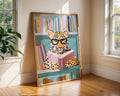 Leopard Reading Book Print | Whimsical Animal Wall Art wall art print, modern home decor, unframed artwork by Nomad & Nest