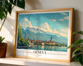 Geneva Switzerland Poster | Alpine Lake City Art Print wall art print, modern home decor, unframed artwork by Nomad & Nest