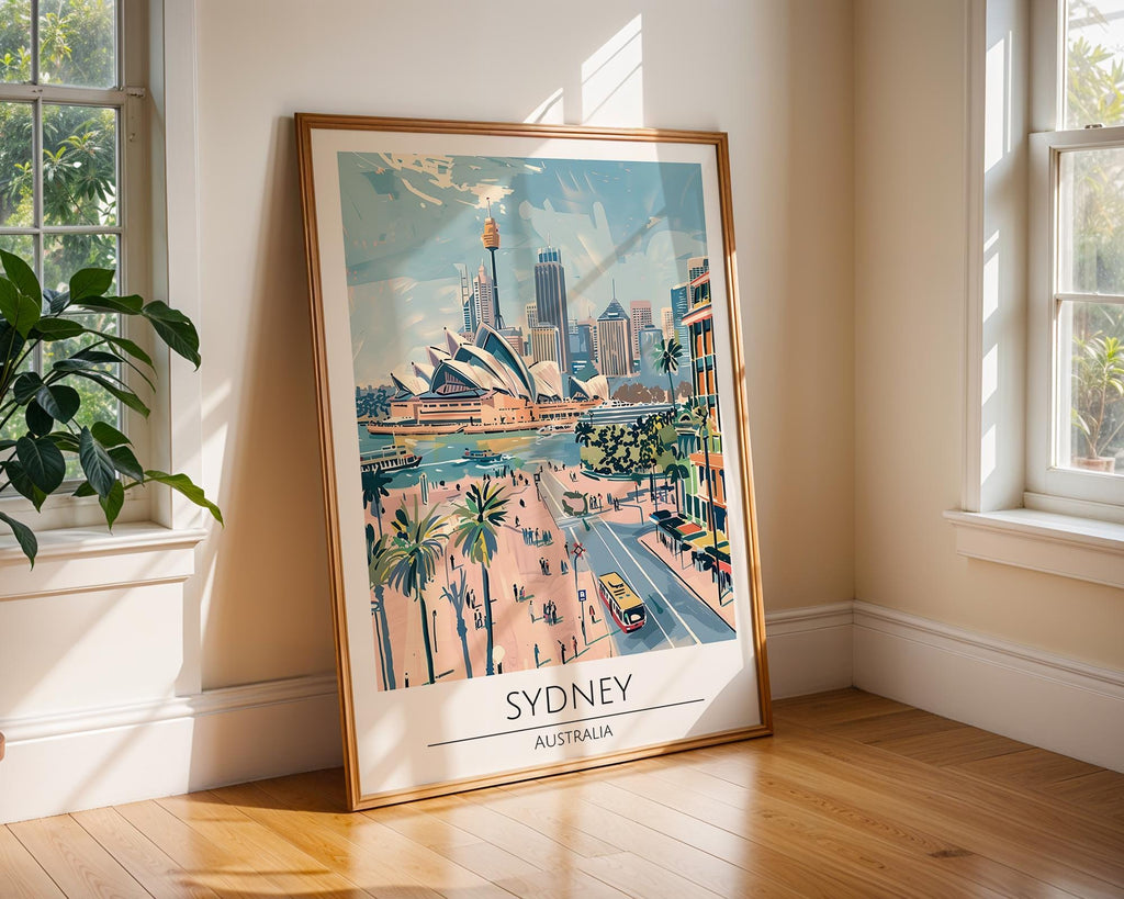 Sydney Opera House Travel Poster | Australia Coastal Art Print wall art print, modern home decor, unframed artwork by Nomad & Nest