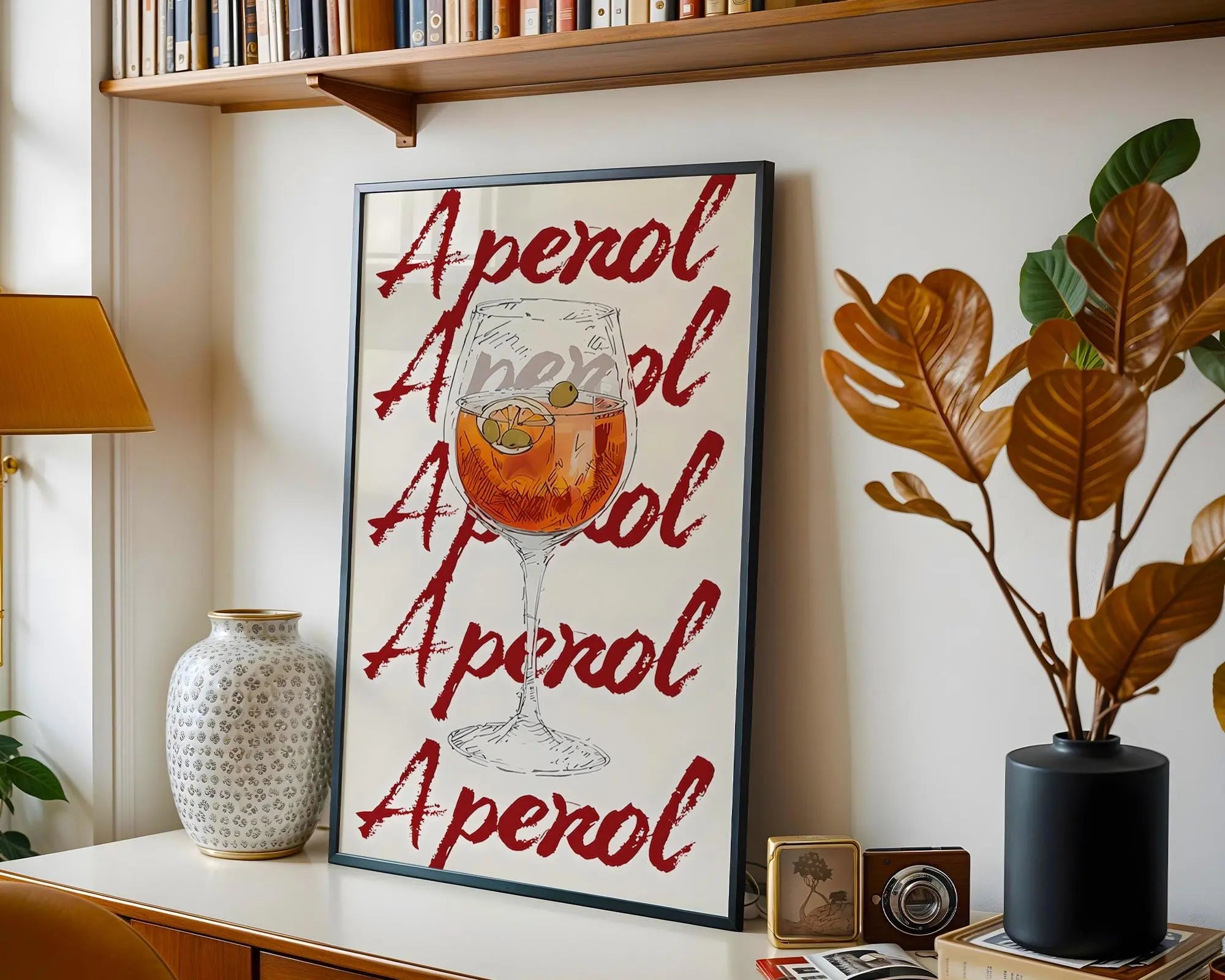 Aperol Spritz Art Print | Italian Cocktail Illustration wall art print, modern home decor, unframed artwork by Nomad & Nest