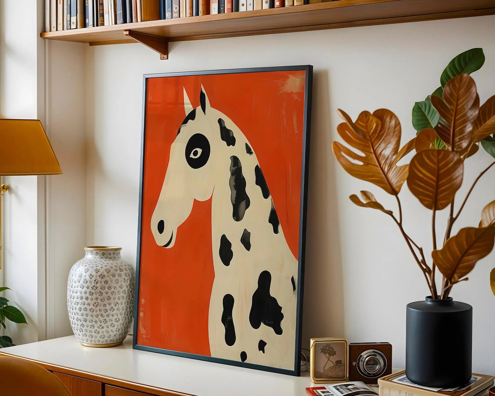 Positive Emotion | Abstract Horse Wall Art | Modern Animal Illustration wall art print, modern home decor, unframed artwork by Nomad & Nest