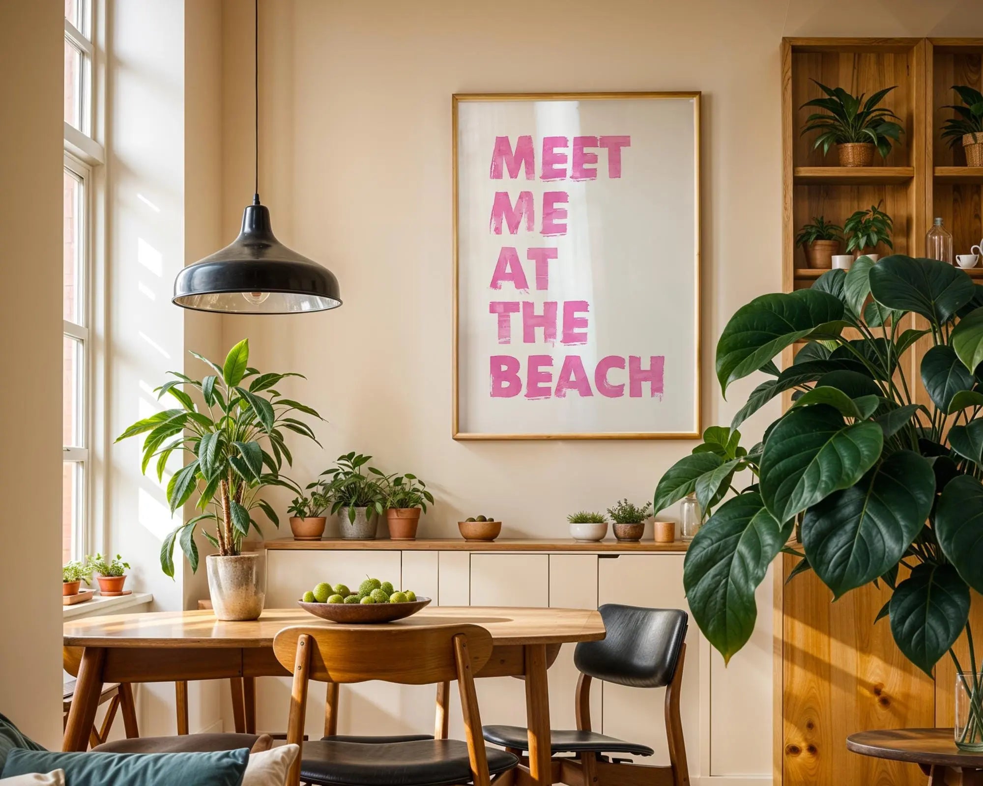 Meet Me At The Beach Print | Pink Summer Coastal Wall Art wall art print, modern home decor, unframed artwork by Nomad & Nest