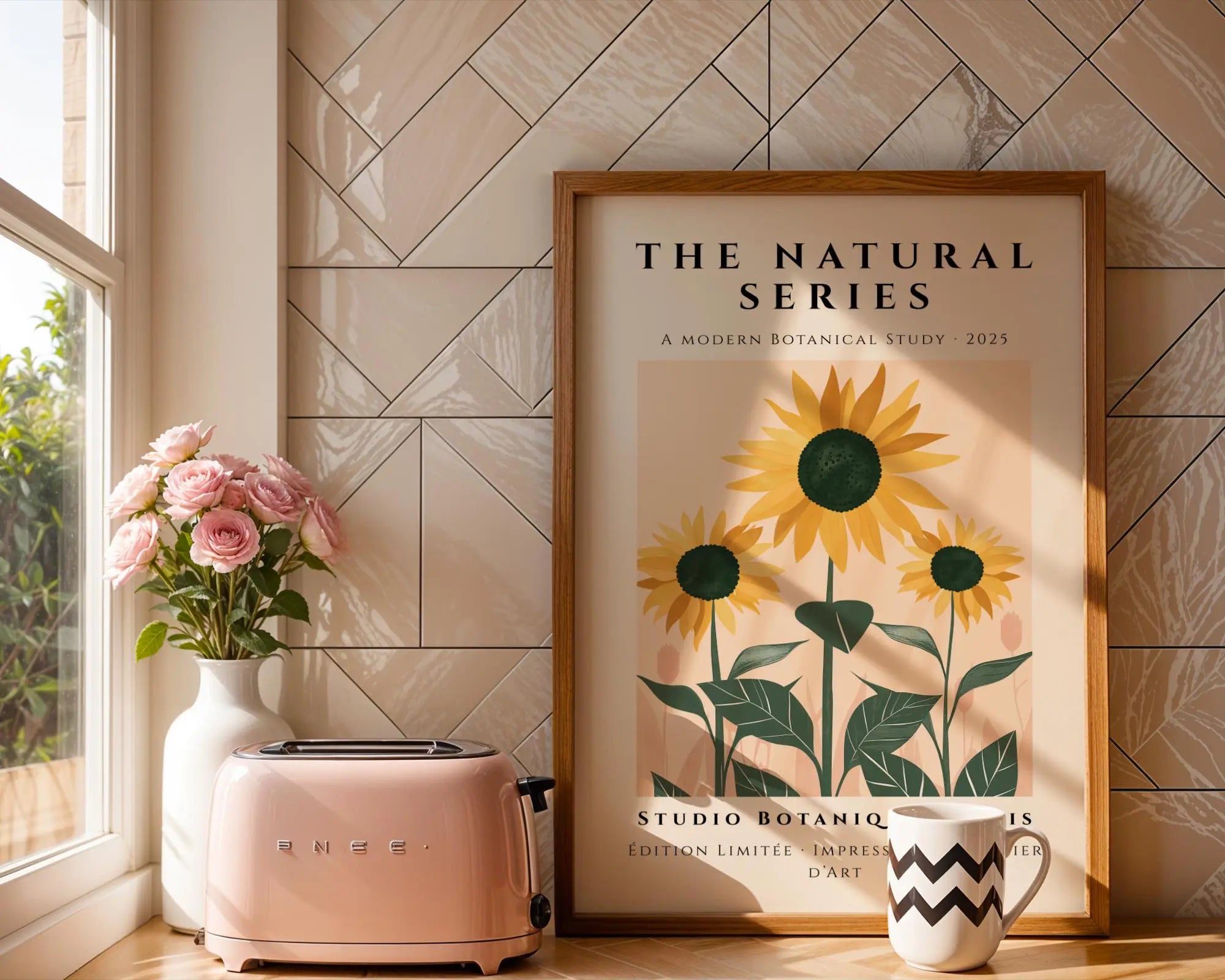 Sunflower Botanical Art Print • Modern Kitchen Decor wall art print, modern home decor, unframed artwork by Nomad & Nest