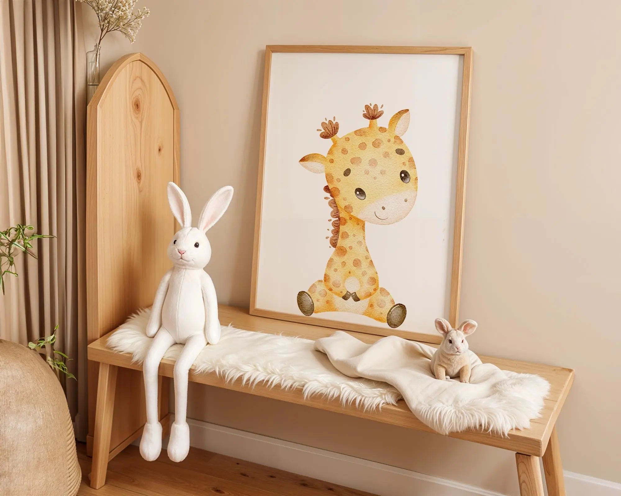 Playroom Ideas | Giraffe Nursery Print | Sweet Safari Animal Wall Art wall art print, modern home decor, unframed artwork by Nomad & Nest