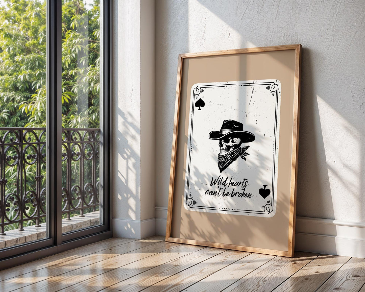 Skull Cowboy Card Print | Dark Western Art, Gothic Home Decor wall art print, modern home decor, unframed artwork by Nomad & Nest