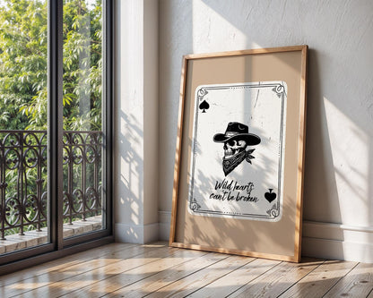 Skull Cowboy Card Print | Dark Western Art, Gothic Home Decor wall art print, modern home decor, unframed artwork by Nomad & Nest