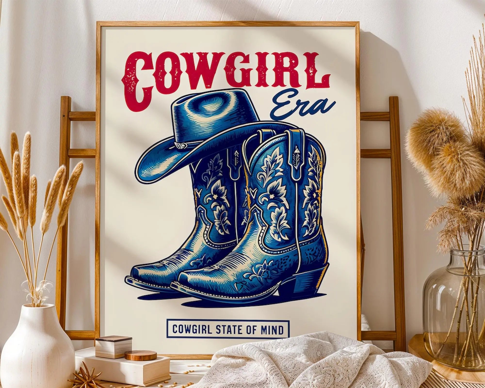 Cowgirl Boots Art Print | Western Decor wall art print, modern home decor, unframed artwork by Nomad & Nest