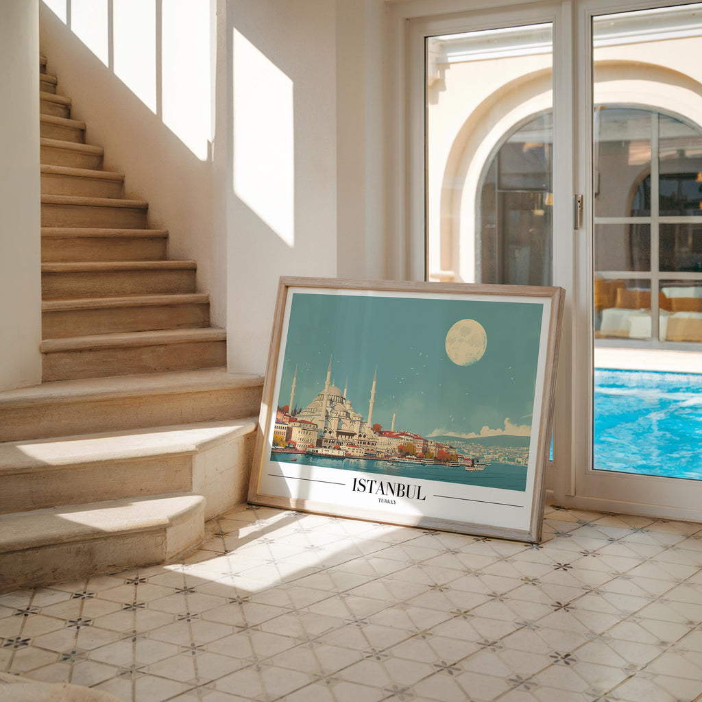 Istanbul Blue Mosque Art Print | Bosphorus Travel Poster wall art print, modern home decor, unframed artwork by Nomad & Nest